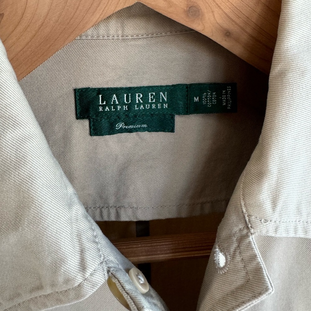 SOLD: Ralph Lauren Tan Button-Up Jacket - Picture 2 of 3